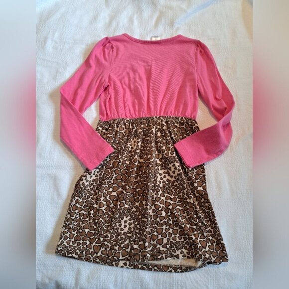 Gymboree girls size 8 jersey knit long sleeve dress, pink, tan & brown, EUC - Picture 3 of 3